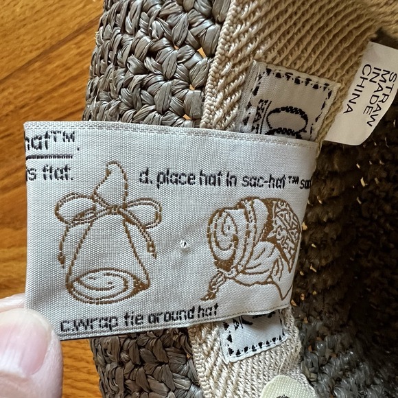 CORROBOREE Australia‎ Natural Woven Wide Brim Floppy Sun Raffia Hat Foldable Med - Picture 11 of 14